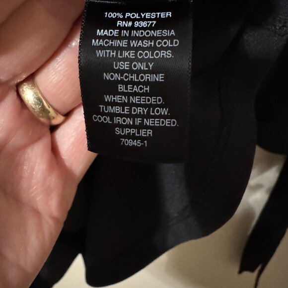 231 — Worthington Tie-Sleeve Blouse | Black Minimalist Chic Top - Picture 5 of 5